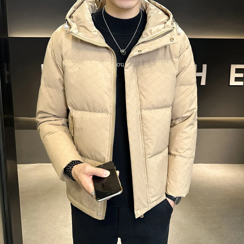 Doudoune d'hiver à capuche pour hommes, chaude et épaisse, rembourrée en coton, manteau à la mode et polyvalent, résistant au froid