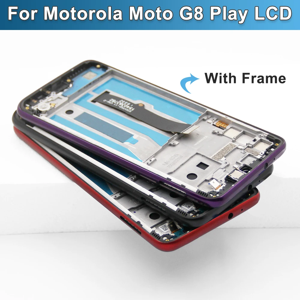 6.2\'\'For Moto G8 Play XT2015 XT2015-2 LCD Display Digitizer Assembly Replacement For Motorola G8 Play Screen with Frame