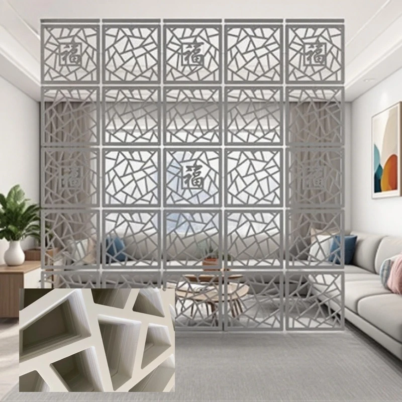 Pantalla tallada moderna y sencilla para sala de estar, Material impermeable y respetuoso con el medio ambiente para optimizar el diseño, decoración del hogar, 1 Uds.