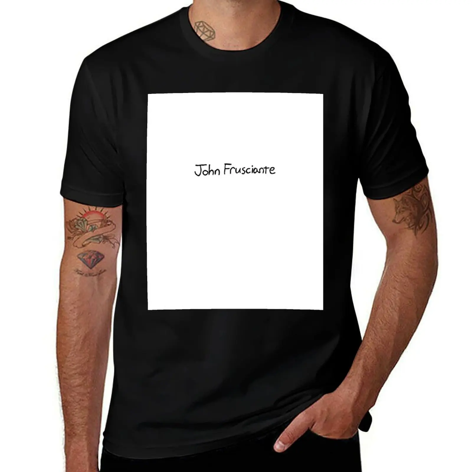 John Frusciante Handwriting T-Shirt vintage t shirts plus size tops plus size clothes graphic tee shirt men clothings