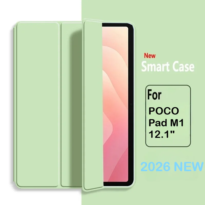 

2026 for MI POCO Pad M1 X1 8/7 Pro 11.2 Mini Redmi K Pad 2 Pro 12.1 " 8.8" 2025 Case PU Folding Stand Soft Silicone Tablet Cover