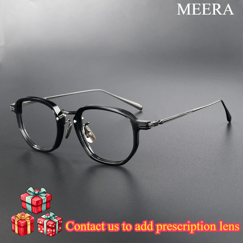 

Designer Tortoise Bronze Titanium&Acetatel Optical Eyeglasses Frame Vintage Square Fashion Eyewear for Daily Office Casual Dates