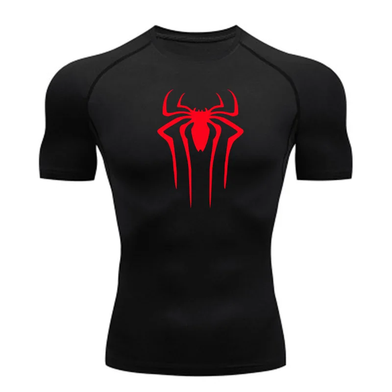 Nowa koszulka kompresyjna Mężczyźni Fitness Gym Super Hero Sport Running T-Shirt Rashgard Tops Tee Quick Dry Short Sleeve T-Shirt Dla Mężczyzn