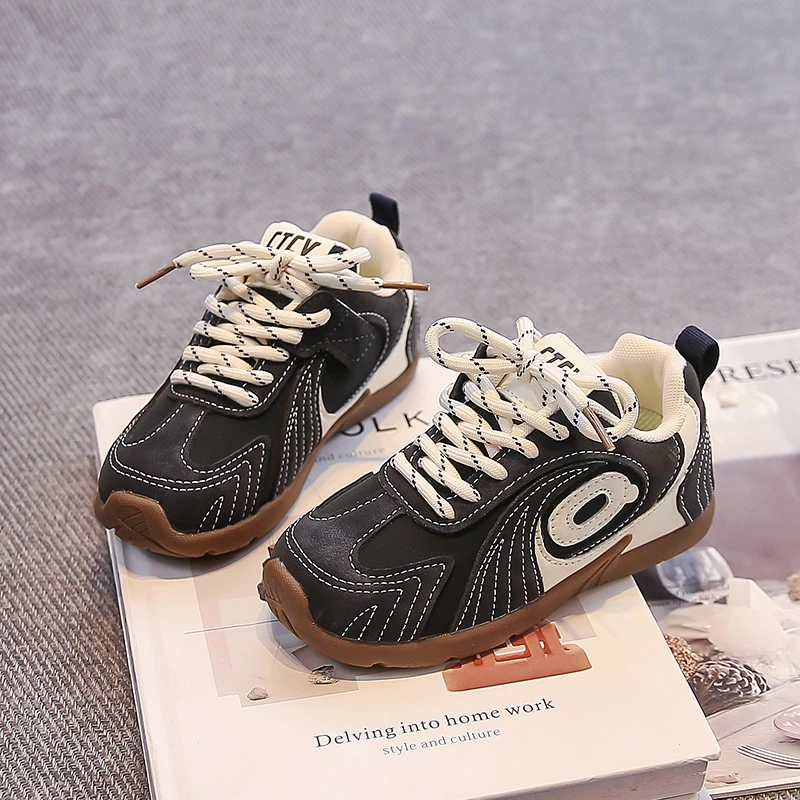 2025 Autumn New Kids Running Shoes Soft Bottom Boys Girls Casual Sports Shoes Toes Capped Children Fashion Tennis Shoes Non-slip