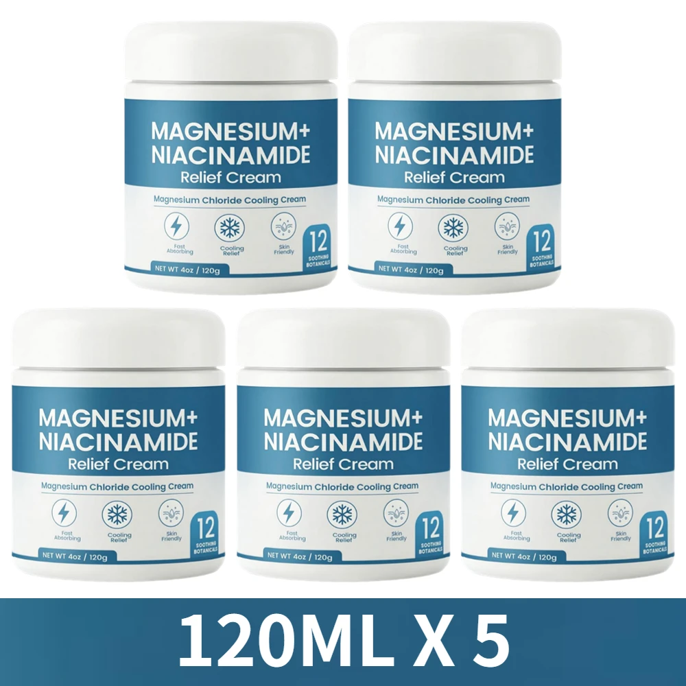 Magnesium Niacinamide Relief Cream Moisturizing Soothing Fast Absorbing Repair Skin Barrier for Joints, Legs, Feet, Skincare