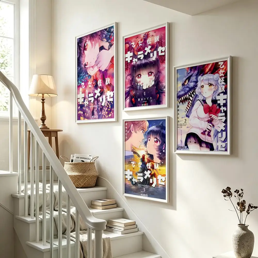 anime Otome Kaiju Caramelizer Poster Poster HD Waterproof Self-adhesive Art Print Wall Decor for Bedroom Living Room Gift