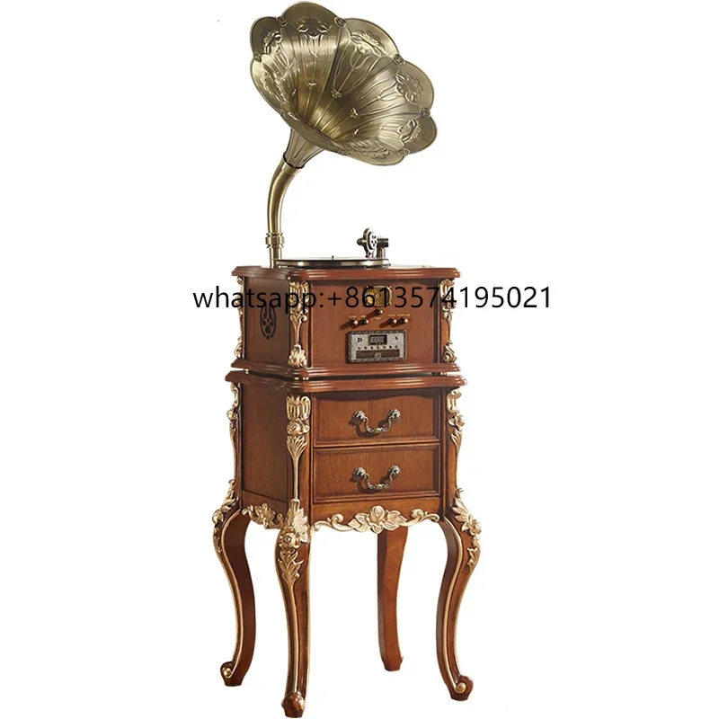 

TPrefect Design Antique Retro LP Player Three-speed Phonograph Hifi Music Vinyl Record Usb Turntable