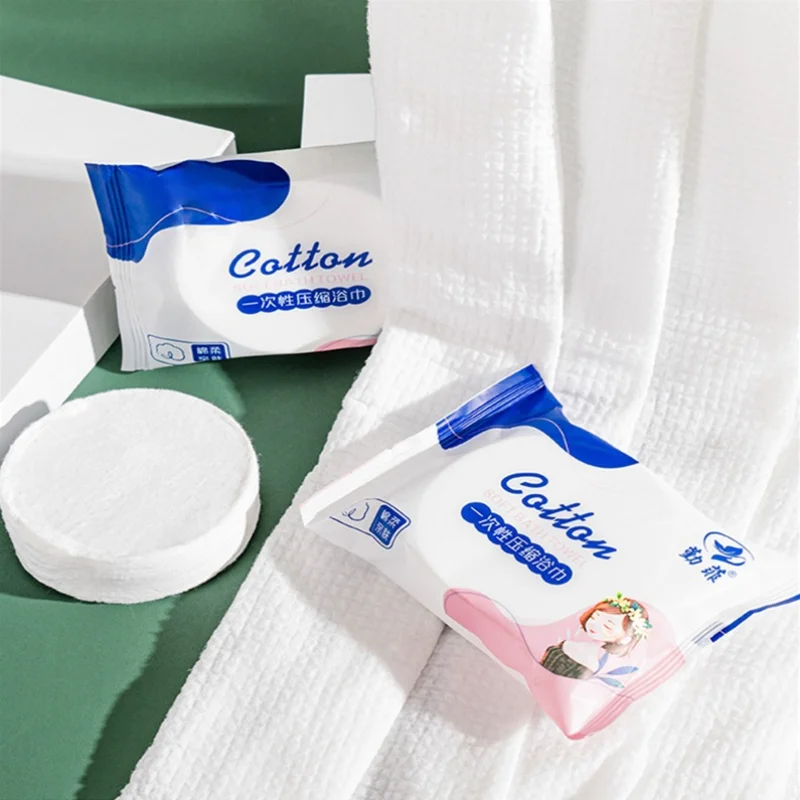 10pcs Compressed Bath Towel Cotton Portable Home Magical Facial Cleansing Towel Outdoor Travel Cloth Wipes Paper Tissue