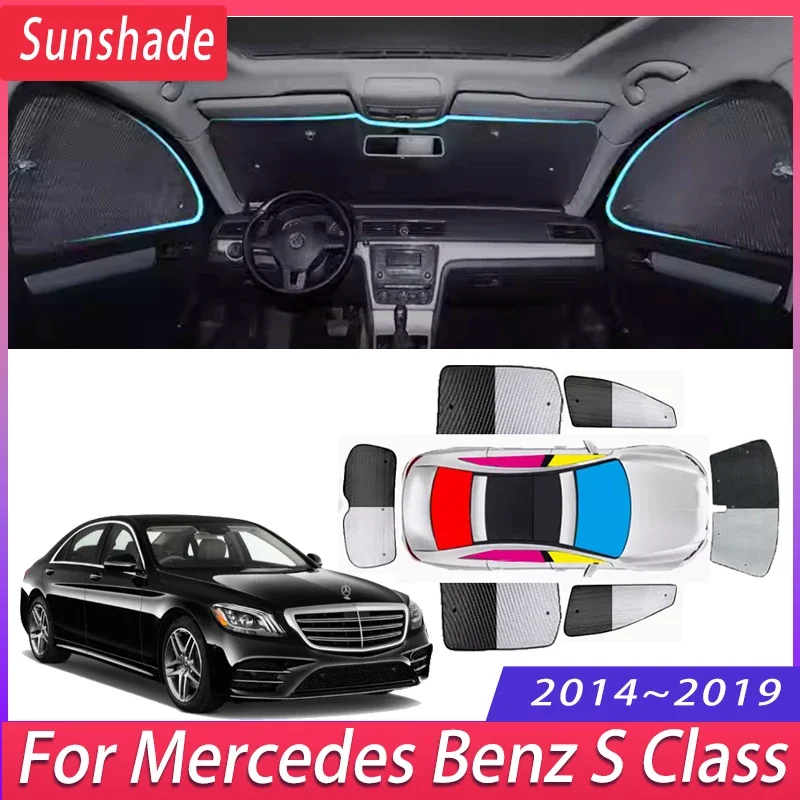 Car Sunshade For Mercedes Benz S Class 2014~2019 2018 Heat Insulation Sun Protection Sunshade Windshield Visor Car Accessories