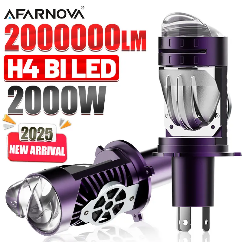 

2000 Вт H4 Bi светодиодный объектив проектора, лампа для автоматической фары Plug & Play 9085 CSP Canbus, авто мотоциклетные турболампы, двойной дальний ближний свет, LHD