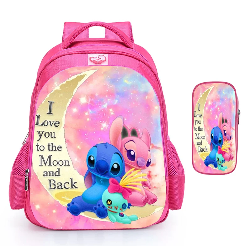 CAN o & Stitch-Sacs d'école primaire Orth4WD pour filles et garçons, sacs pour enfants de la 1re à la 6e année, capacité Mochila