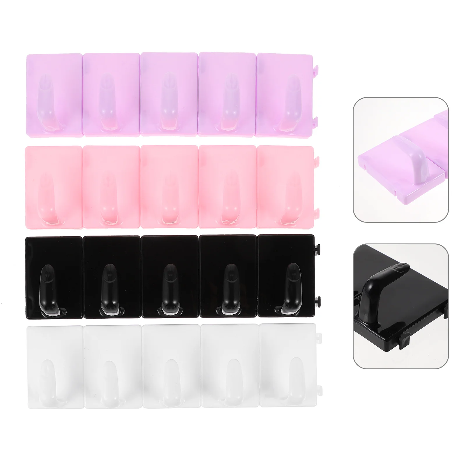 4 pçs suporte de prática da arte do prego bases de plástico cremalheiras de manicure para exibição do salão de beleza diy rack ferramenta suportes de ponta do prego cremalheiras de manicure