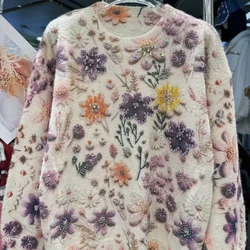 New Trend Autumn Winter High-end Sparkle Stones Sweater Women's Knitwear Pullover Outwear Knitted Top Jumper Pull Femme Clothes