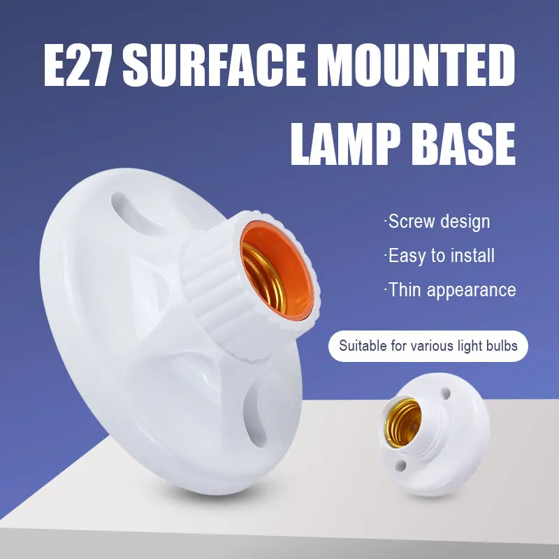 4 types of E27 lamp sockets, nut sockets, white ceiling lights, multifunctional bulbs, fixed base brackets, bulb sockets