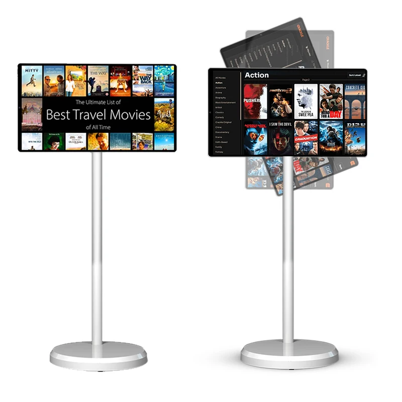 

Smart Mobile Tv 21.5 Inch Touch Screen Portable Tv Smart Television Advertising Lcd Display Screen 360 Rotating Tablet Pc