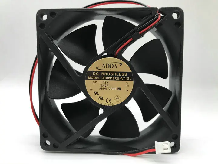 Ltsf For ADDA AD0912XB-A71GL DC 12V 0.42A 90x90x25mm 2-Wire Server Cooling Fan 9cm