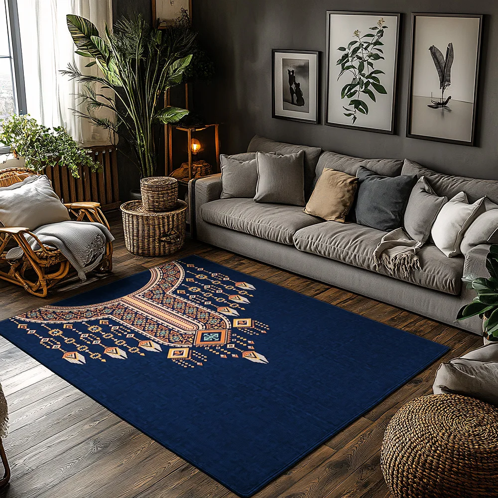 Cozy Persian Rug Non Slip Doormat Vintage Area Rug Boho Home Decor Turkish Carpet Entryway Mats Washable Floor Rug Modern Living