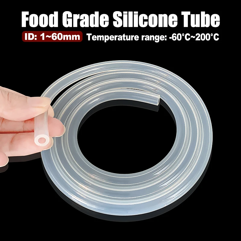 1M Food Grade Clear Transparent Silicone Rubber Hose ID 13mm x OD 17mm Out Diameter 17mm Flexible Silicone Tube