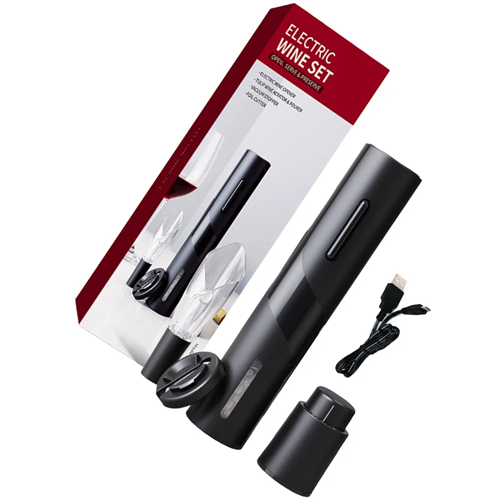 

Electric Opener Rechargeable Red Bottle Corkscrew Pourer Charging USB ABS PC Alloy Premium Material Elegant