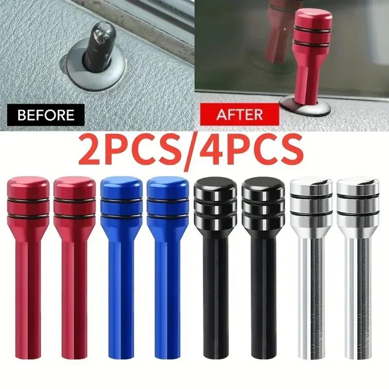 NEW 2/4PCS Aluminum Alloy Auto Car Security Door Lock Pins Universal Car Truck Interior Door Lock Knob Pull Pins For Toyota