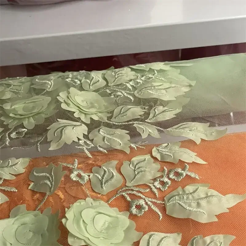 19-kleuren hoogwaardige 3D-bloemkantstof. TrouwjurkDIYKinderkleding Naaien Stof Achtergrond Decoratie Accessoires