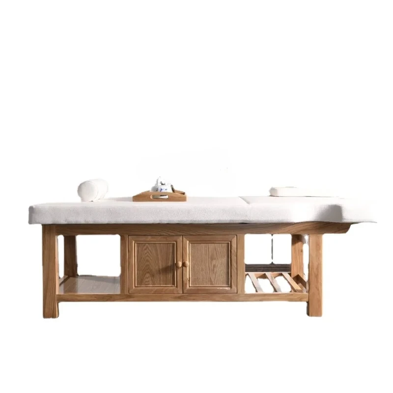 

Кровать для лица из цельного дерева, массажный диван, тайская спа-кровать, массажная кровать для красоты