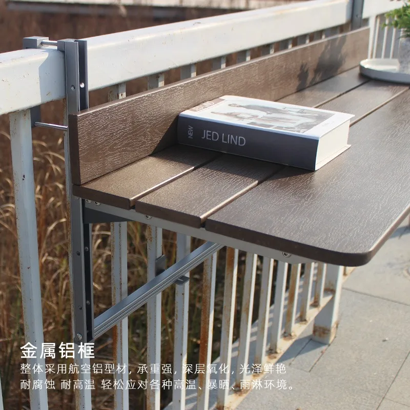 Balcony railing hanging table hanging, small apartment, computer table household small bar, creative lift folding desk