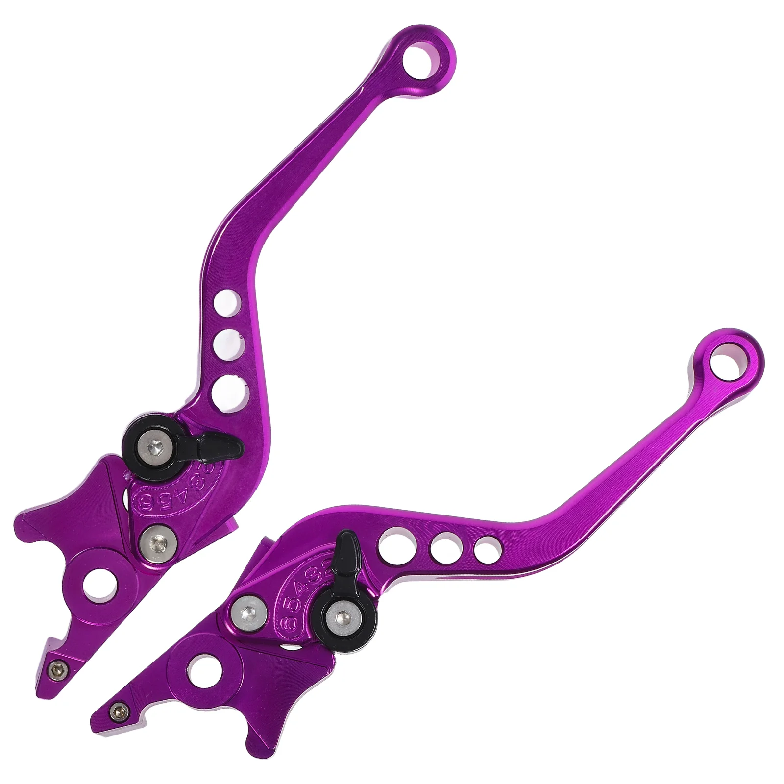 2 Pcs Motorcycle Brake Handle Tension Rod Lever Purple Aluminum Alloy Handlebar