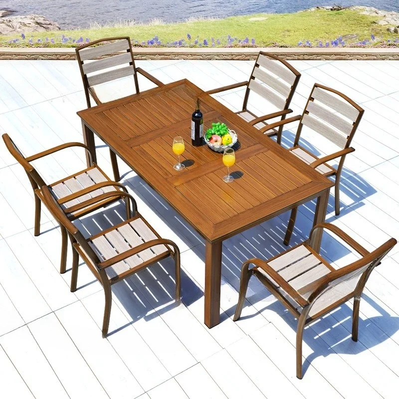 Kafe tahan air di luar ruangan, restoran bergaya retro barat, balkon, taman