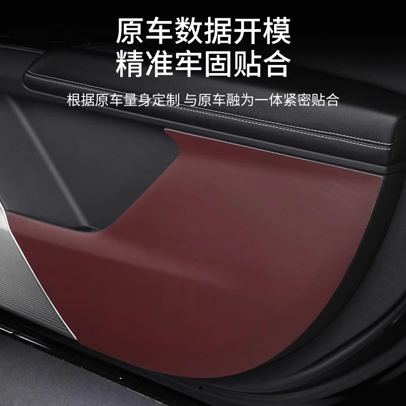 

For Cadillac XT5 2025 Door Kick Guard Protector – Premium Leather Door Sill Scuff Plate Cover Door Panel Protector Accessories