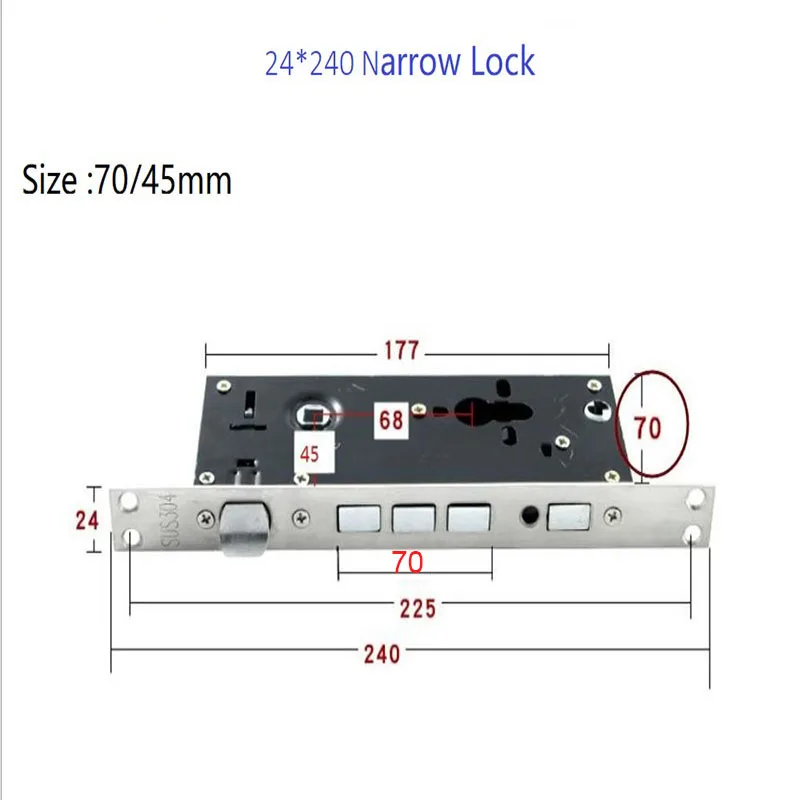 Universal Narrow Security Mortise Door Lock body Size 68*45MM 68*50 MM Mortise door Locks Accessories