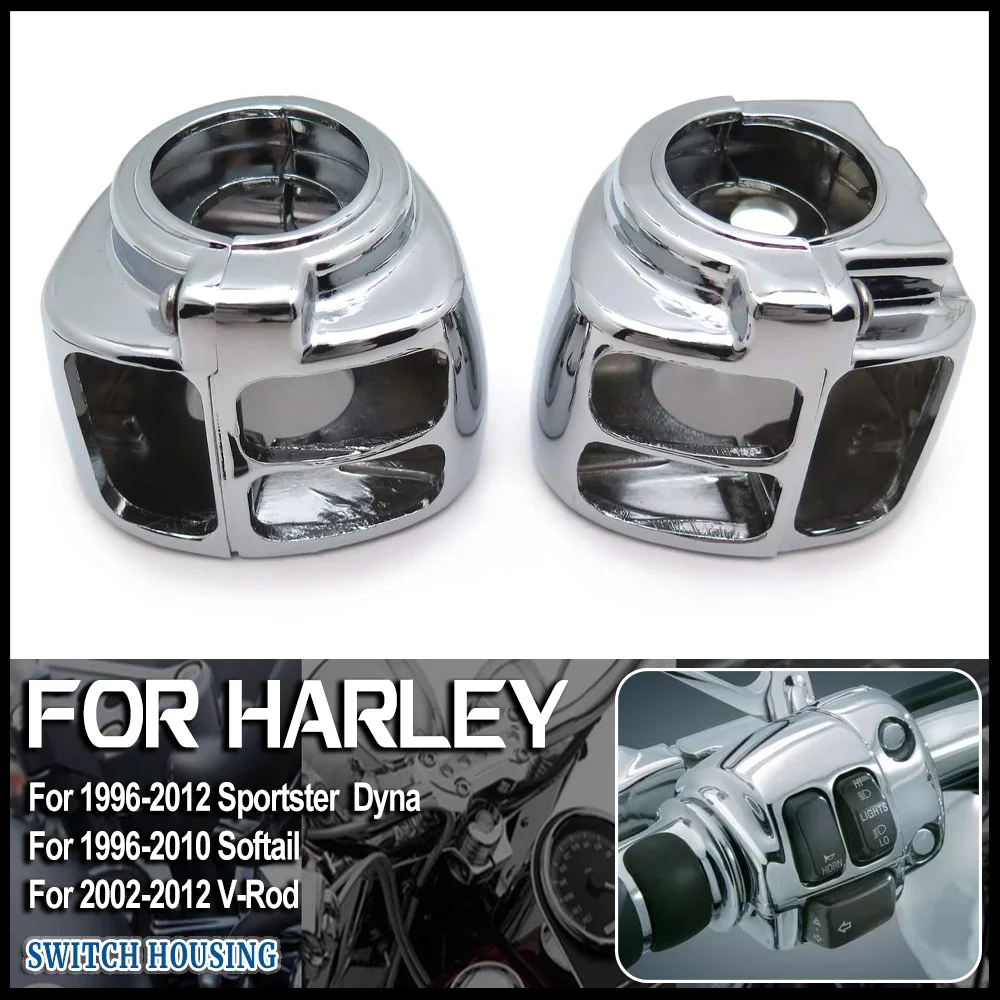 Motorcycle CNC Chrome Handlebar Switch Housing Cover For Harley Davidson Sportster Dyna 1996-2012 V-Rod 2002-2012 Softail 96-10