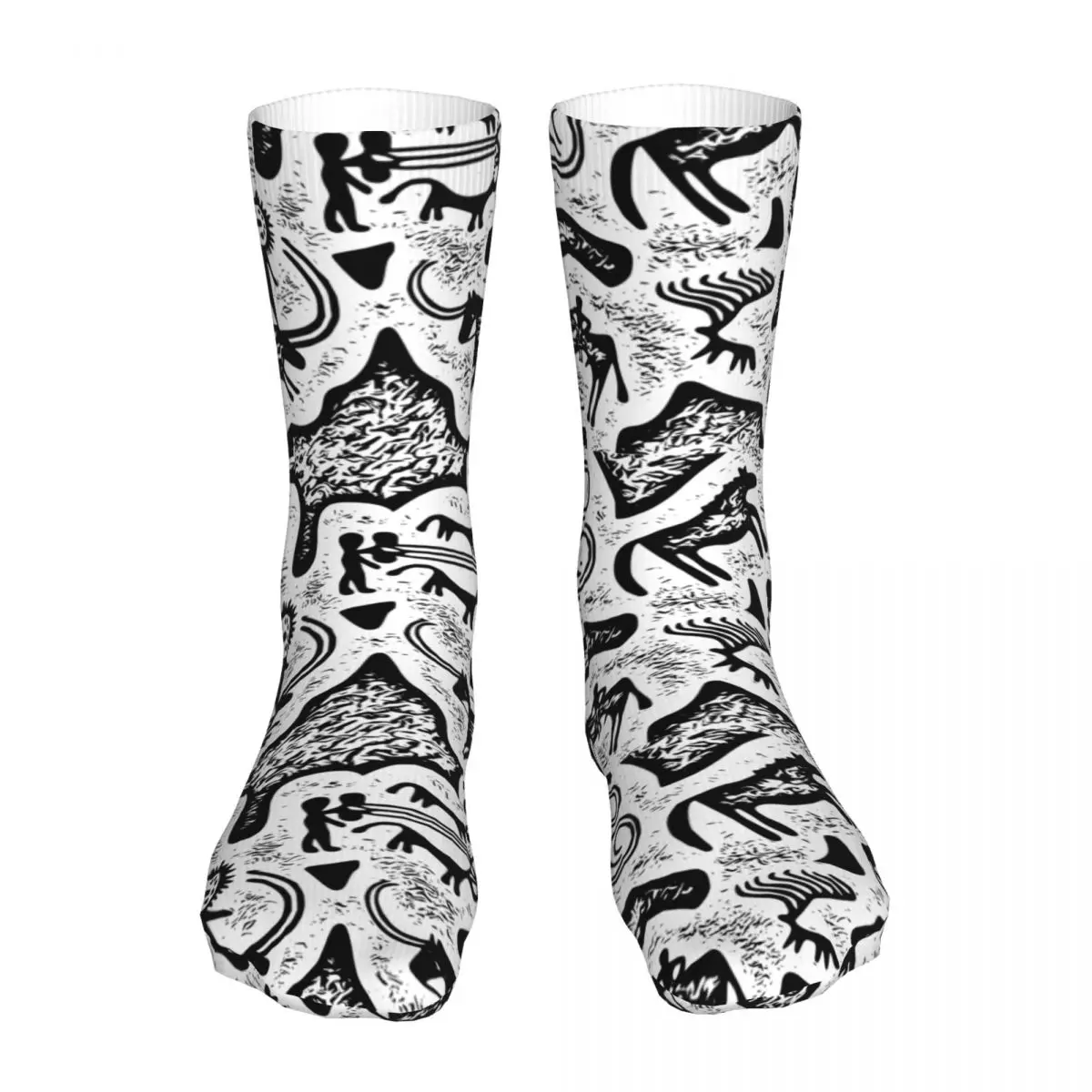 Female Sports Ethnic Theme Rock Paintings Socks Cotton Happy Women Sock