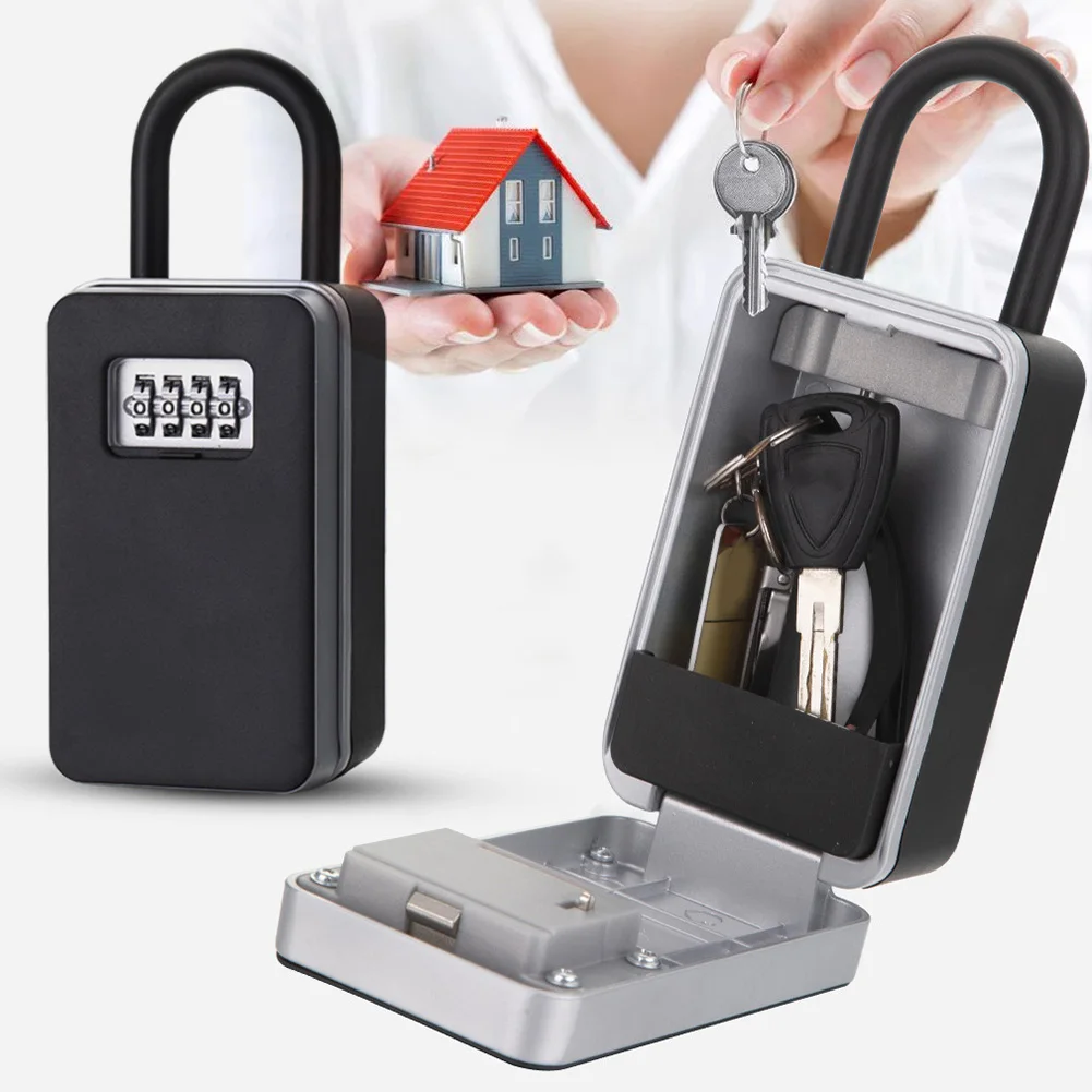 Combination Lock 173*75*51 Key Box Ample Space For Multiple Keys Mounting Without Drilling Holes Entryway Storage