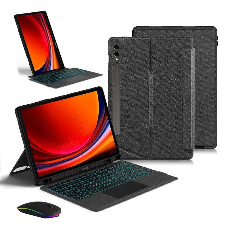 

Wireless Keyboard For Samsung Galaxy Tab S9 Plus / S8 Plus / S7 Plus / S7 FE 12.4 inch Case Backlit Trackpad Split Cover Teclado