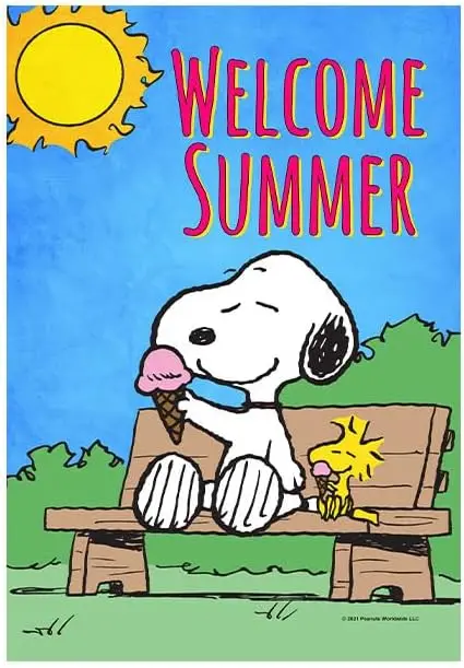 Flagology.com, PEANUTS®, PEANUTS® Welcome Summer & Woodstock – Garden Flag ;, Officially Licensed PEANUTS®, Summer