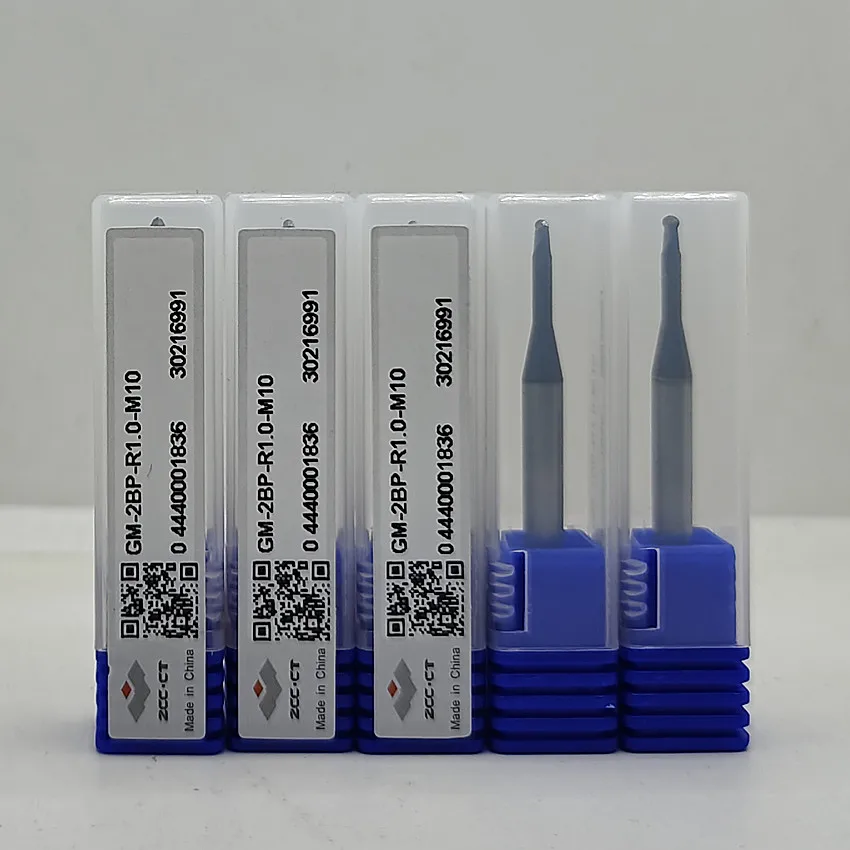 

GM-2BP-R1.0-M10 ZCC.CT 2 edge straight shank long neck short edge ball end mill GM-2BP 2Flute Ball nose end mill Ball End mills
