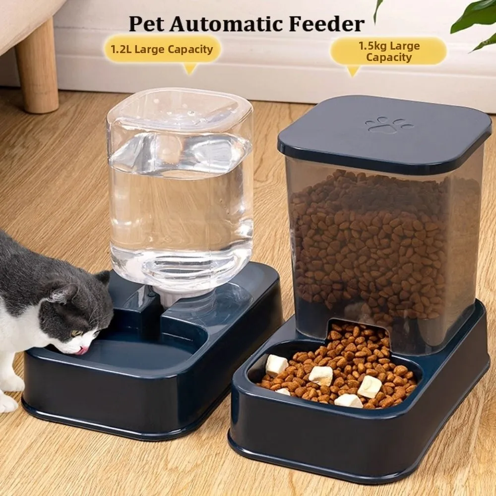 Comedouro Automático para Animais de Estimação de Alta Qualidade e Durabilidade, Capacidade Grande de 1.2L/1.5L, Dispensador de Água para Gatos e Cães, Conjunto em 3 Cores e 2 Estilos