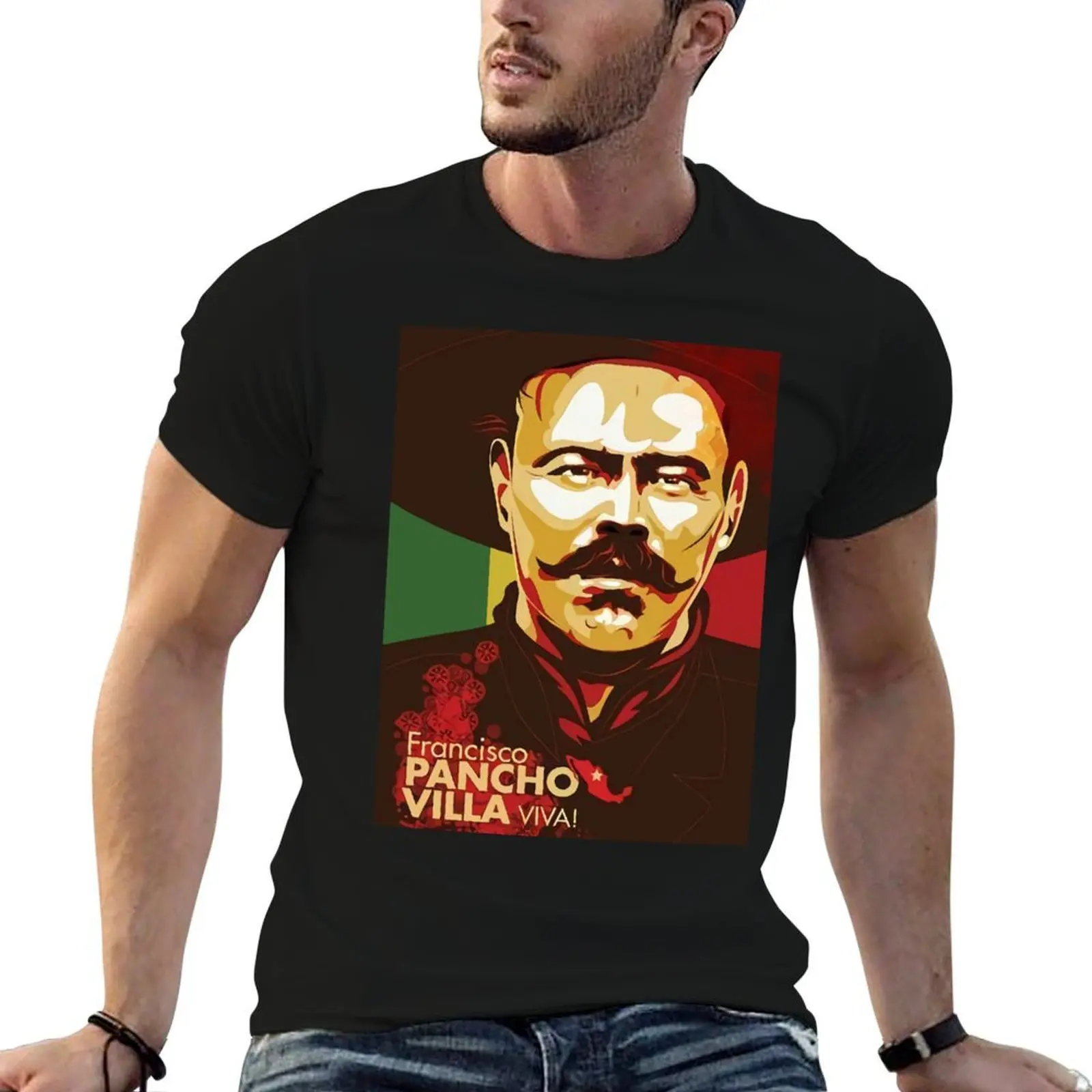 Camiseta Pancho Villa, camisetas para hombre, camiseta gráfica de algodón para hombre, camisetas divertidas de algodón para hombre