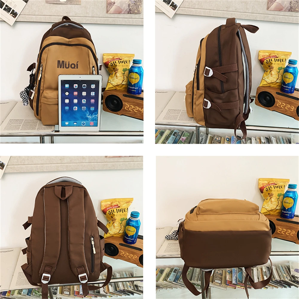 New Nylon Female Fashion High Capacity Waterproof College Backpack Trendy Women Laptop School Bags Cute Girl Travel Book Bag Sac