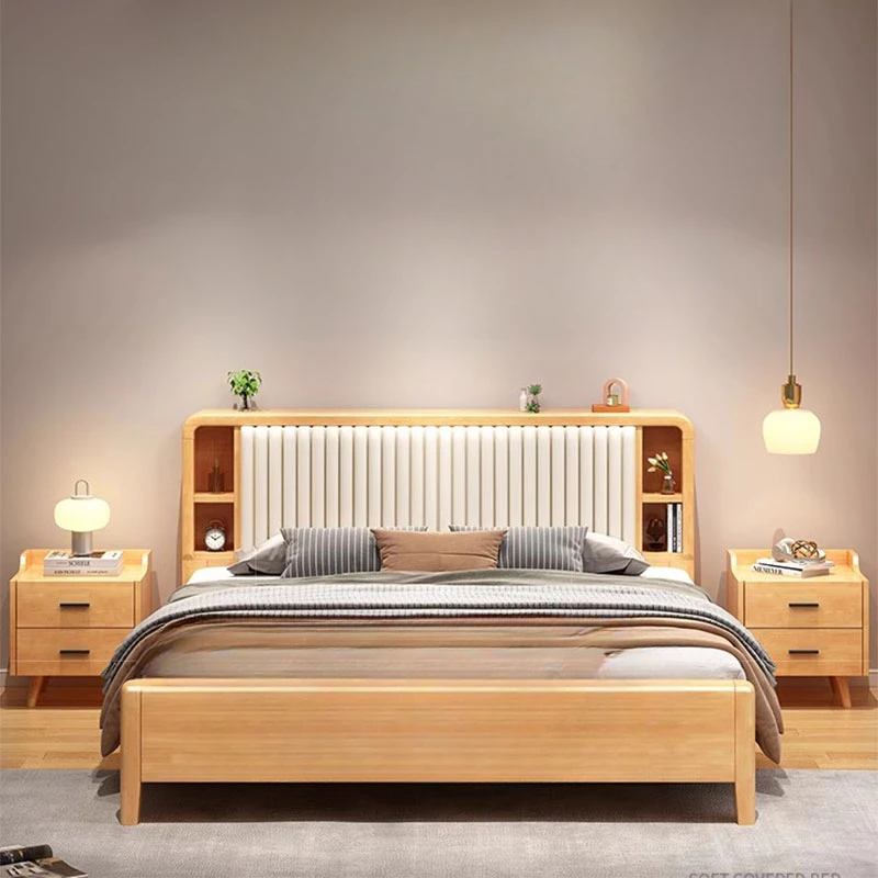 

Vanity House Queen Double Bed Minimalist Support Wooden Twin Baby Double Bed Hotel Modern Girls Conference Cama Trendy Furniture