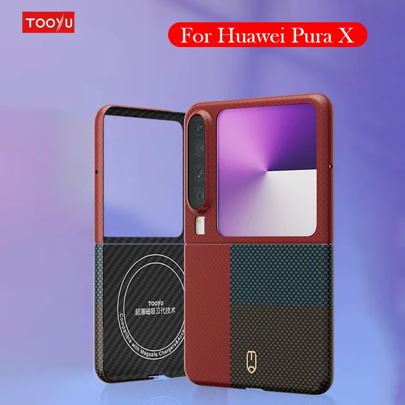 

Оригинальный чехол TOOYU для Huawei Pura X, задняя крышка из кевларового углеродного волокна
