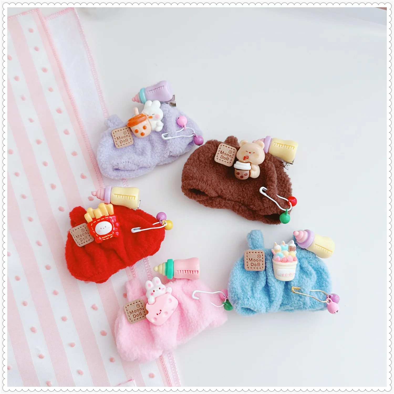 10 سنتيمتر Labubu 4.0 ملابس دمى 4th-Gen Labubu جرس وزجاجة الحليب الحمالة السراويل ل Labubu الصغيرة #4