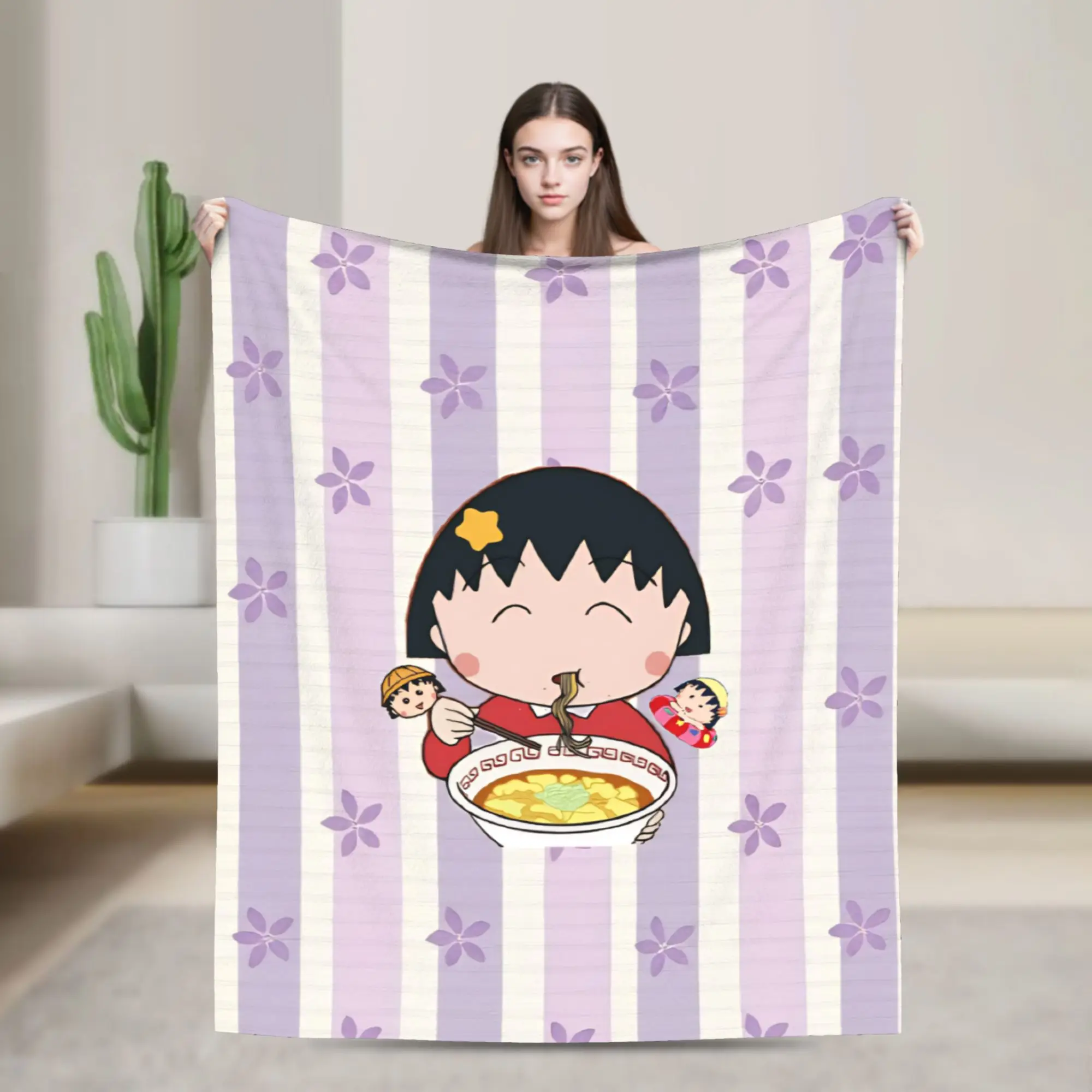 Marukos Ramen Noodles Food Blankets Flannel Summer Air Conditioning  Portable Ultra-Soft Throw Blanket Home Outdoor Rug Piece