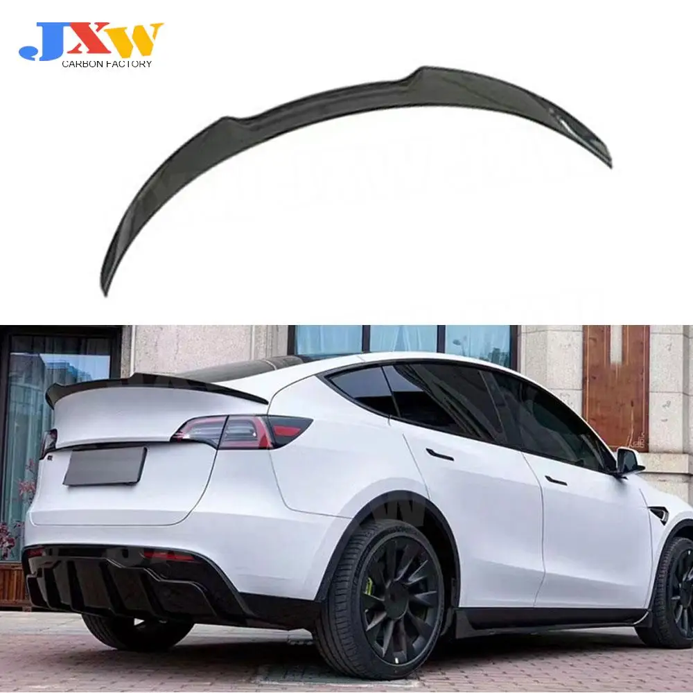 

Carbon Fiber Duckbill rear lip spoiler for Tesla Model Y 2021+ Rear Trunk Wing Spoiler Add On Car Style ABS