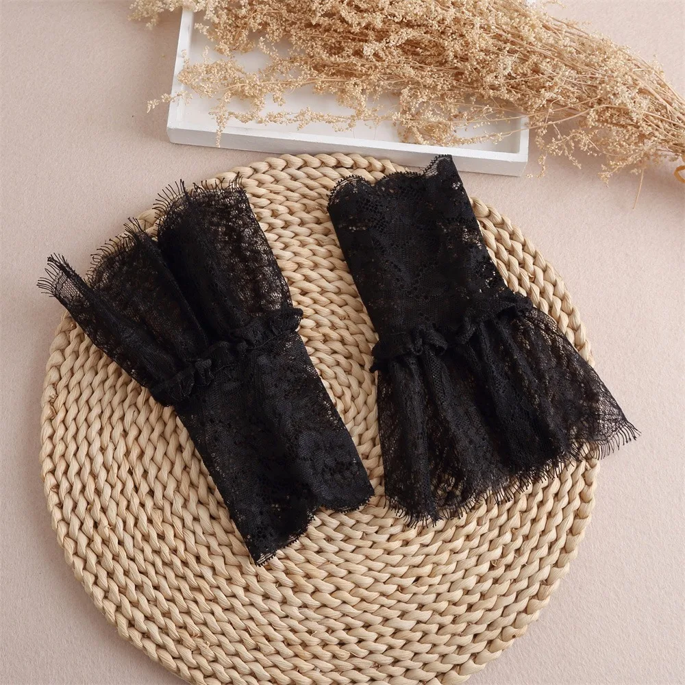 Moda all-match plissado manga falsa plissado lolita punhos falsos proteção solar manga destacável punhos vestido de casamento acessórios