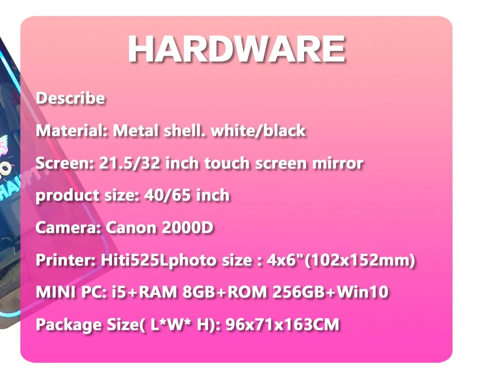 Smart 70 Inch Screen Magic Mirror Photo Booth With C amera And Printer Digital Interactive Mirror Photobooth