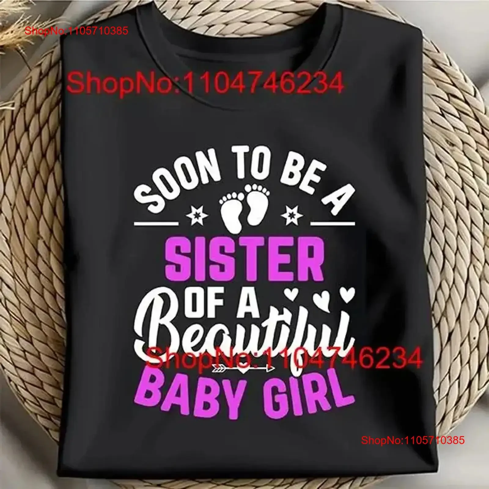 Pregnancy Announcement SOON TO BE SISTER BABY Girl Big T Shirt Gender Reveal vintage Washed Stretched streetwear Soft vintage