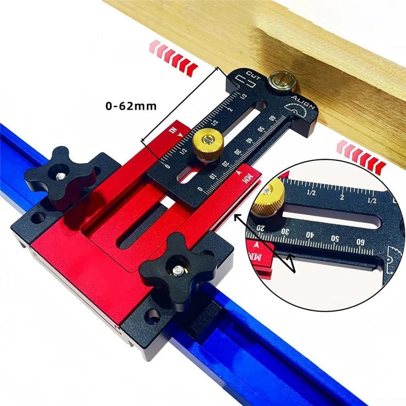 AWAH Woodworking Table Saw Guide Aluminum Alloy Adjustable Sliding Fence Cutting Wood Board 76Mm-173Mm DIY Projects