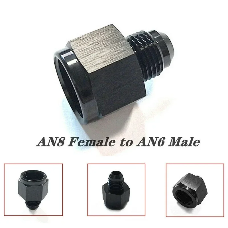 jiax Black Aluminum AN4 AN8 an6 1/8npt Female to AN 3 AN6 an8 an10 Male Flare Adapter Fitting Reducer